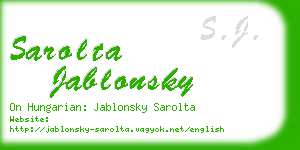 sarolta jablonsky business card